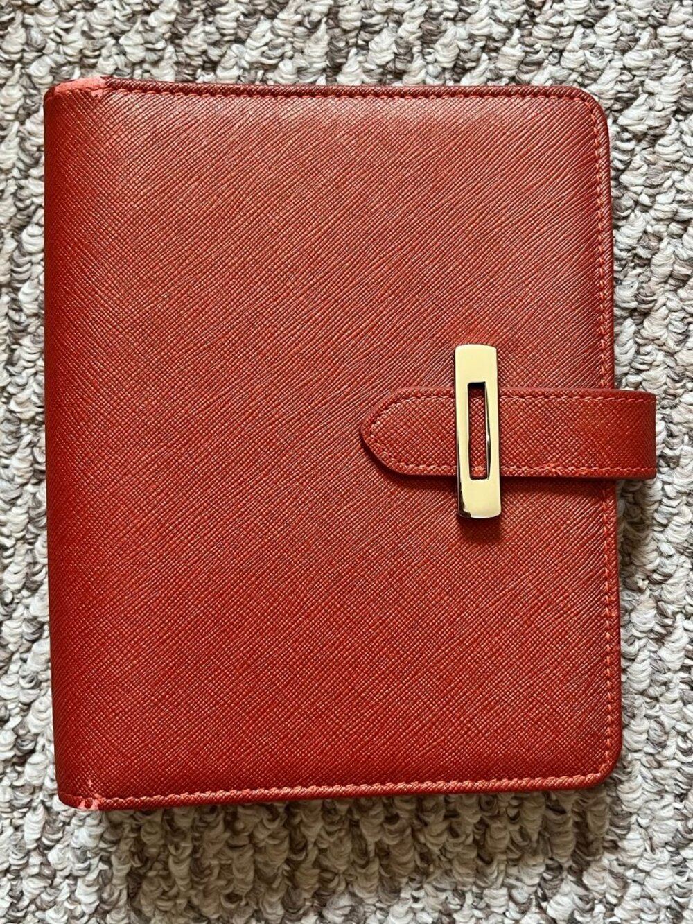 Franklin Covey 6 Ring Leather Organizer Planner Classic size Burgundy pen loop
